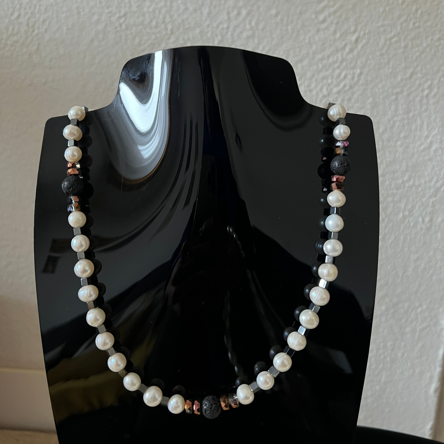 Collier de perles naturelles unisex